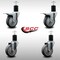 Service Caster 4'' SS Thermoplastic Rubber Swivel 1-3/4'' Expanding Stem Caster Set 2 Total Lock Brakes, 4PK SCC-SSEXTTL20S414-TPRB-2-S-2-134 - alternate 4